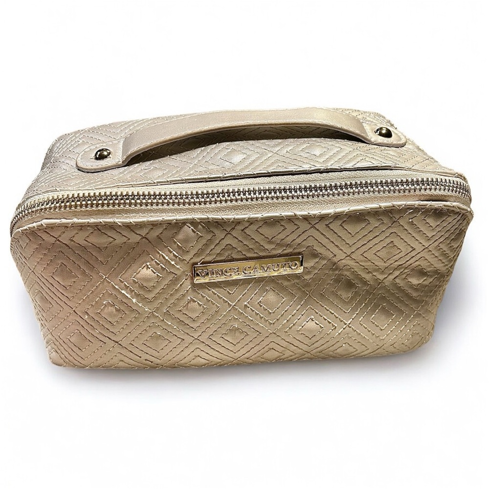 Vince Camuto quilted cosmetic/toiletry bag.